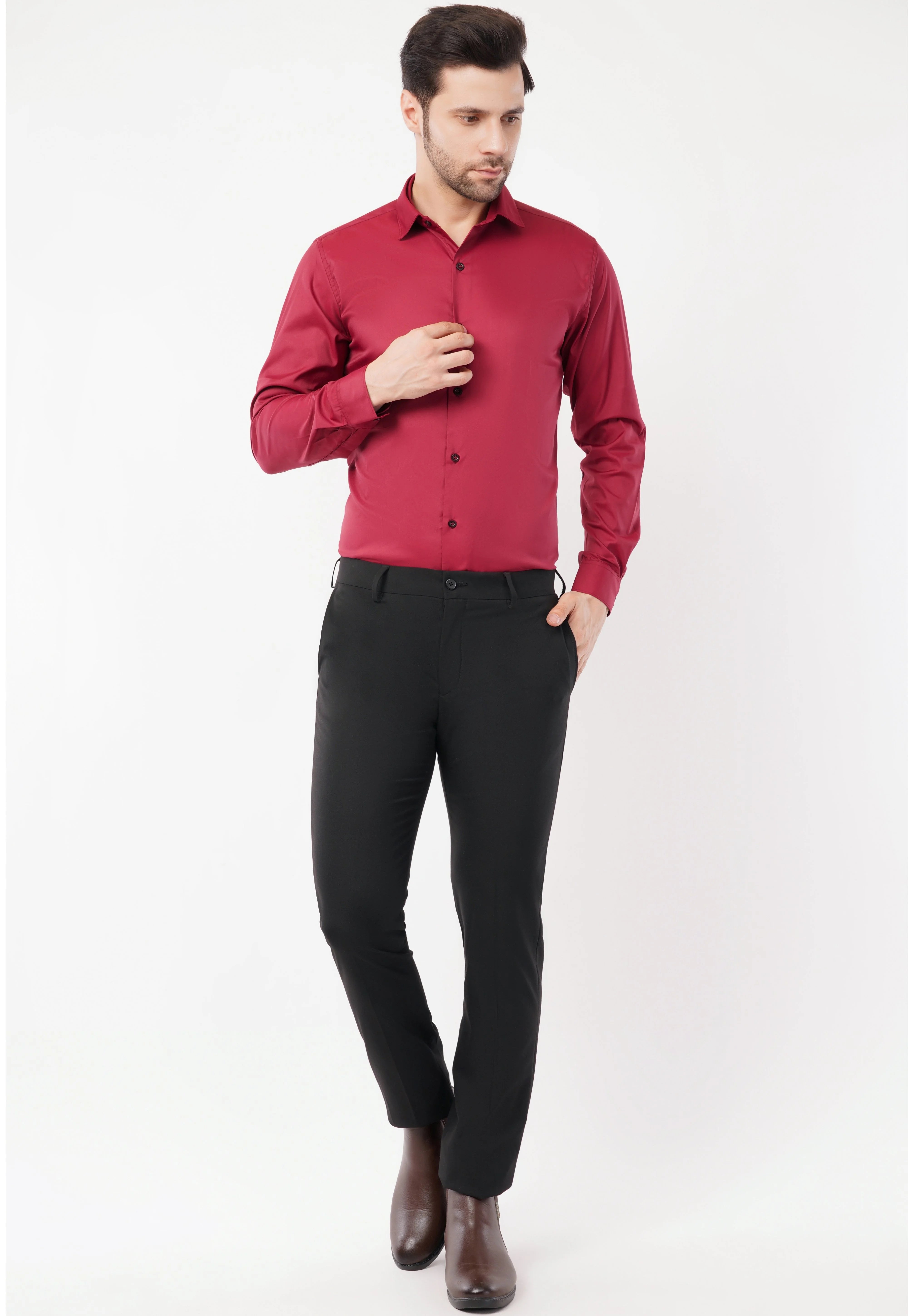 Crimson Luxe Full Sleeve Formal Shirt